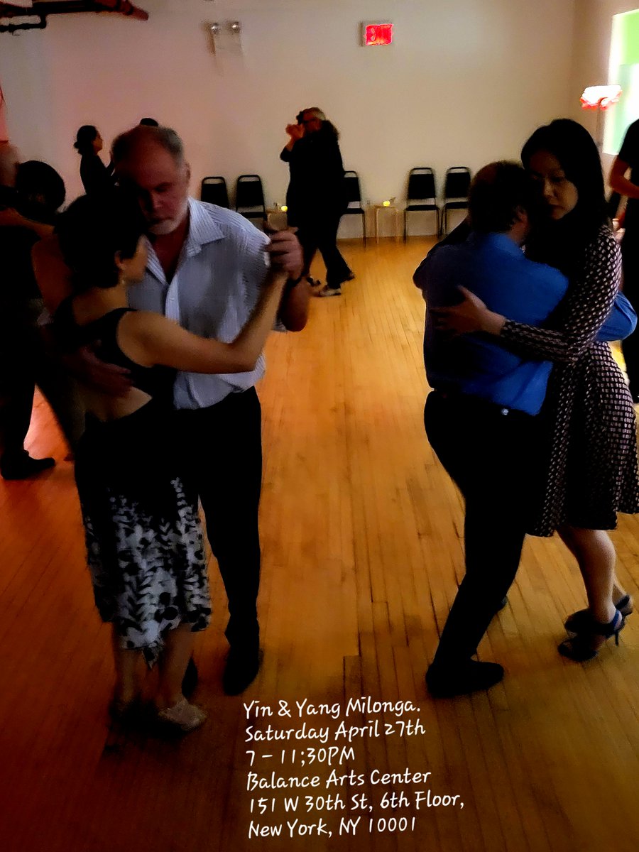 bearsr123's tweet photo. Yin &amp; Yang Milonga
Saturday April 27th
6:30 - 11:30PM
at  Balance Arts Center
151 W 30th St, 6th Floor,
New York, NY 10001 https://t.co/4gLTWXme0v