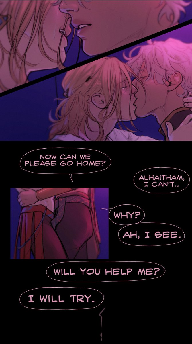 ✨Comics with #Kavetham (how I designed them in my style)
[Part 2/3]
Can we all agree that Alhaitham deserves a reward for dealing with his drunk depressed boyfriend so well?
Anyway I loveeee theeem 😭😭😭
btw THANK YOU ALL FOR 10K!!!!!