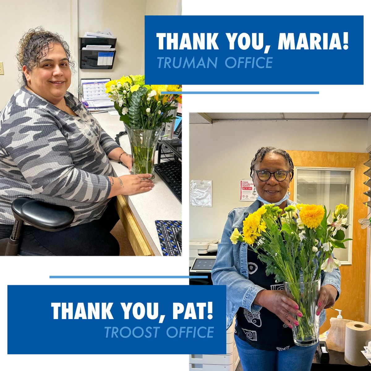 Thank you to our incredible receptionists, Maria & Pat! Both have been serving our mission for over a decade, and they're often the first point of contact for many of our neighbors experiencing hardship. Happy #AdministrativeProfessionalsDay! Thank you for all you do!