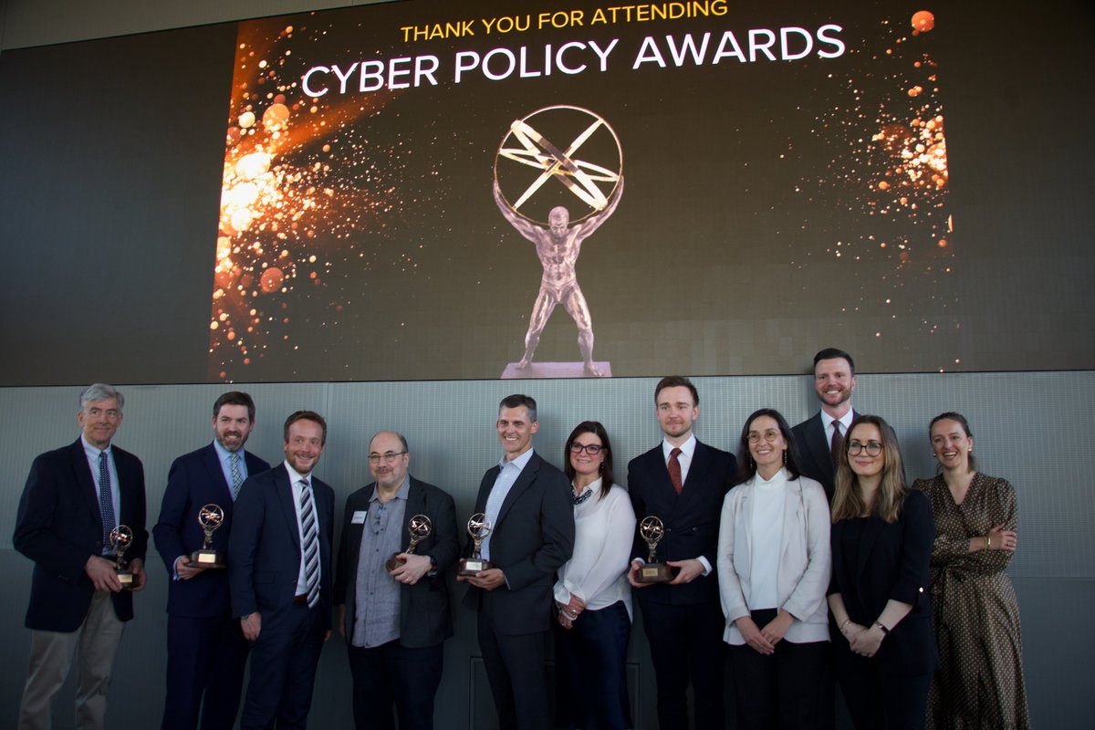 Big congratulations to all of tonight's winners at the inaugural Cyber Policy Awards, co-sponsored by @IST_org! Taking home trophies included @craignewmark, @NISTcyber's team, Chris Inglis, the Tallinn Mechanism, Rob Knake, Harry Krejsa, Drenan Dudley & Nick Leiserson!