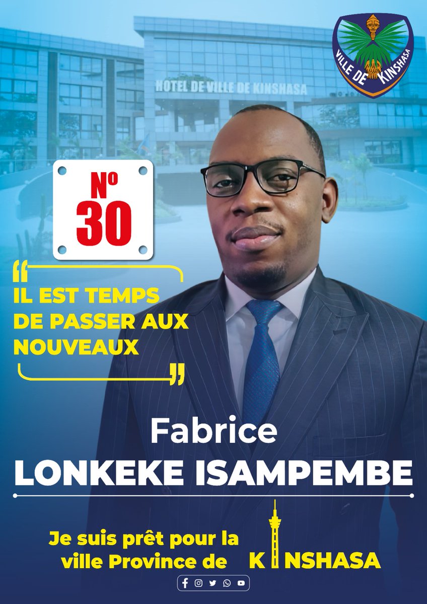 EfendaD's tweet photo. VOTEZ NUMÉRO 30 POUR LA VILLE DE KINSHASA, IL EST TEMPS DE PASSER AUX NOUVEAUX 🔥🔥🔥 @LonkekeOfficiel https://t.co/2rnktMsS3N