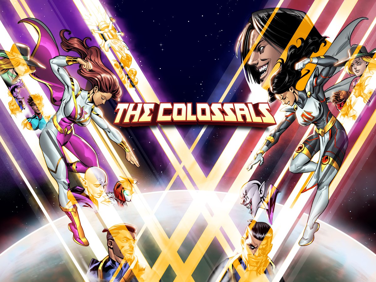 The Colossals must fight for their lives against the deadliest foes they've ever faced... THEMSELVES!

Can Star Supreme overcome Nega Supreme? Will The Colossals survive this titanic clash?

Art by @leandroNR 
Colors by Daniel Grimaldi

#TheColossals
#StarSupreme
#Ciderverse