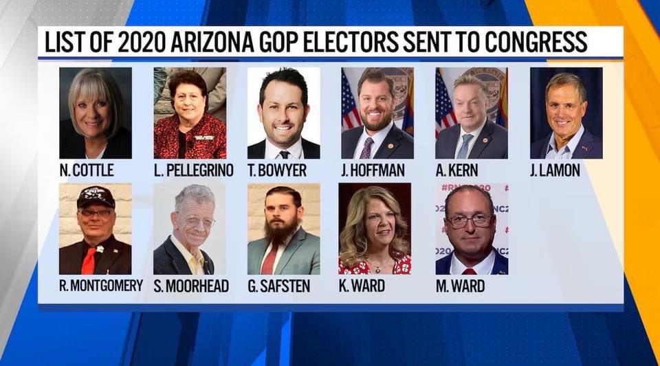 #LockTrumpUp - told by Don the Con they were Electors..An #Arizona #grandjury has #indicted 11 #Republican '#fake #electors' who falsely declared that #DonaldTrump won the state in 2020. trump wants Presidential Immunity! Presidential Immunity is communism! Trump = Putin.