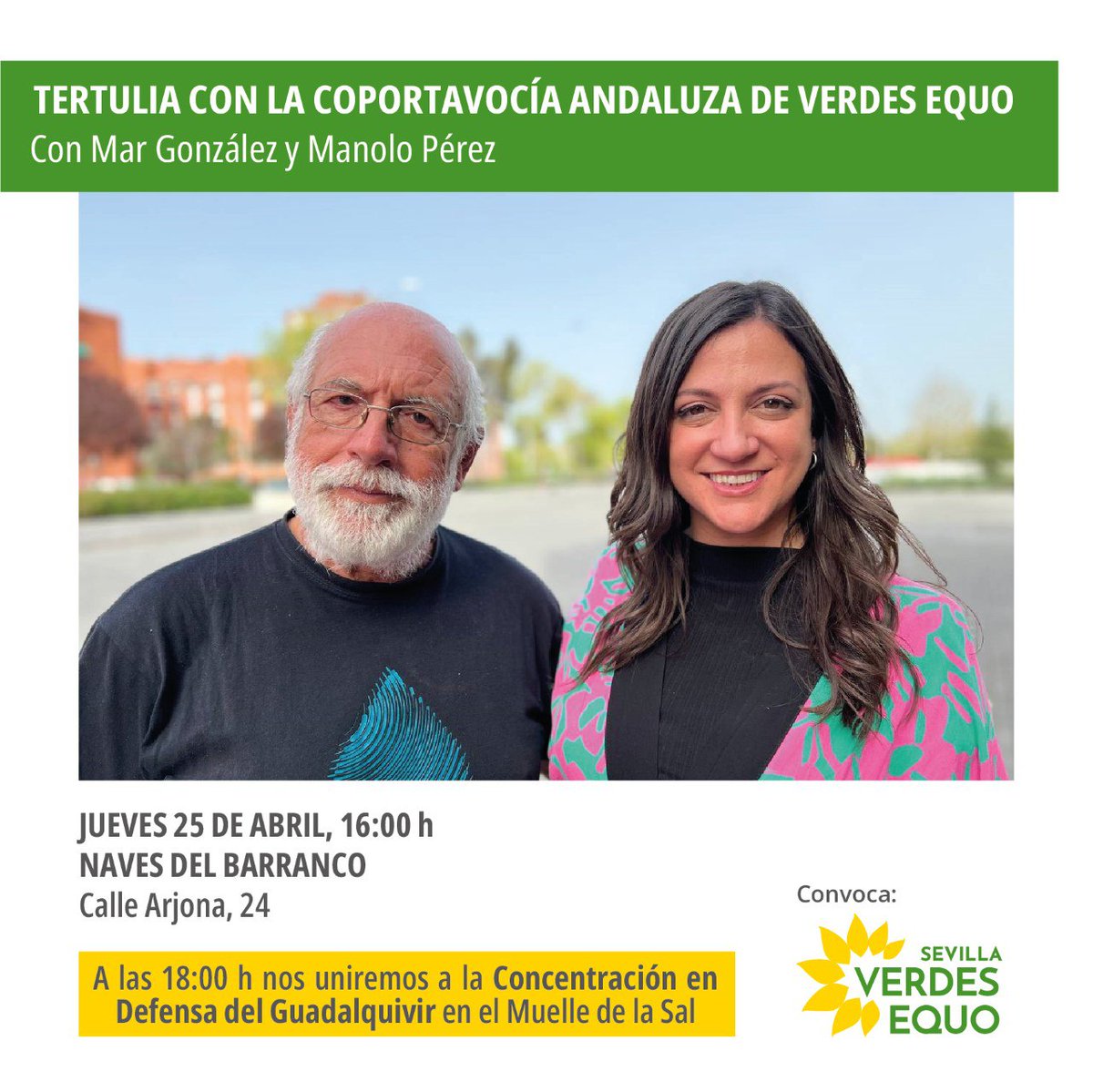 Recuerda que te esperamos mañana en el encuentro con nuestros coportavoces @MarGlezBaez y @ManuelPrezSola2 equoandalucia.org/andalucia/encu…