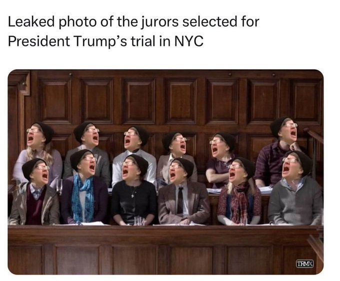 BREAKING: In an ugly and unsuspected turn of events today, a leaked photo of the jurors who have been selected for President Trump's trial in New York city, surfaces on the internet.