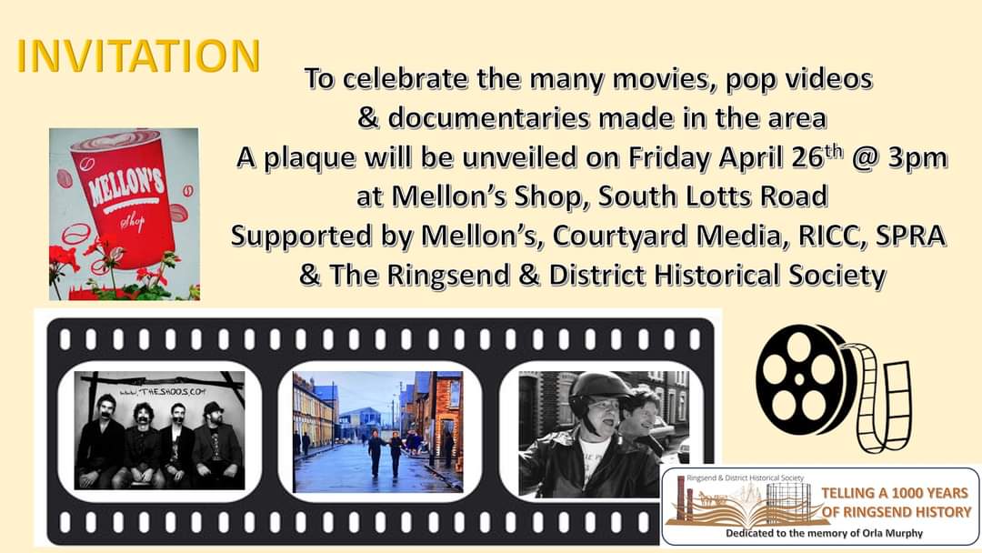 This Friday celebrating big and small screen contributions from Ringsend’s South Lotts Road. Refreshments courtesy of Mellon's. @2BPCentenary @SlatterysPubD4 @dublinbusnews @ESBArchives @lottsandco