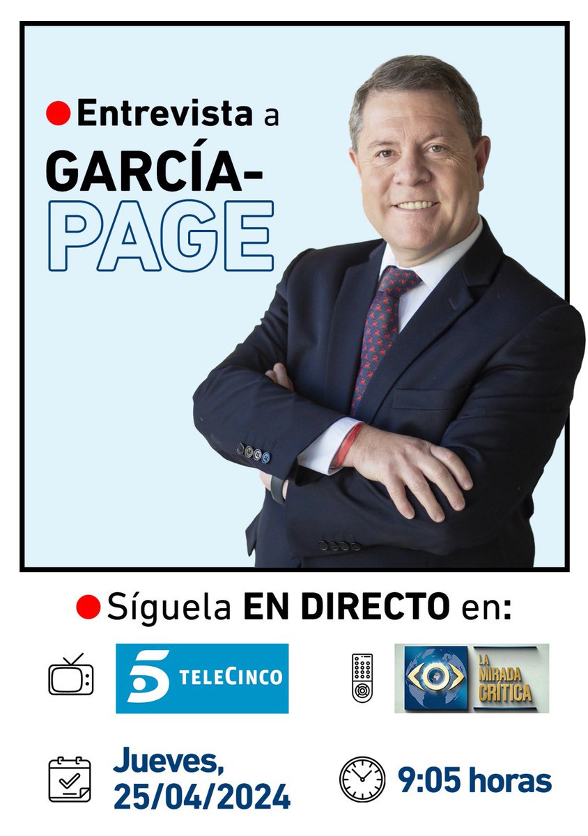 SÁNCHEZ SE PLANTEA DIMITIR. Mañana, a las 9:05, Emiliano @garciapage en La @miradacriticat5 con @anaterradillos