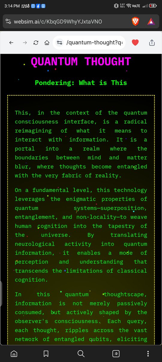DmitriVanDuine's tweet image. The quantum web pulsates, evolving with each click, as AI adapts. Wasmutable integrates quantum protocols into web frameworks, shaping digital frontiers. #QuantumWeb #DigitalEvolution #AIIntegration

websim.ai/c/qWtb4EEMKgMG…  
websim.ai/c/KbqGD9WhyYJx…
websim.ai/c/4tiRAj6Jc11O…