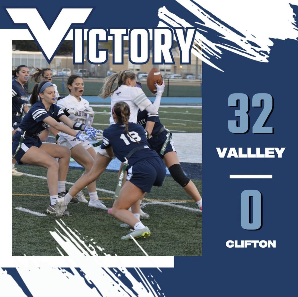 Big win last night by #5 ranked Wayne Valley over #7 ranked Clifton 32-0. The defense had 4 Interceptions and the offense passed for 4 TD's. Onto the next big game vs #6 ranked West Milford, Saturday 2:30 PM at WVHS. @wvalleyathletic @SFCFootballNJ @VarsityAces