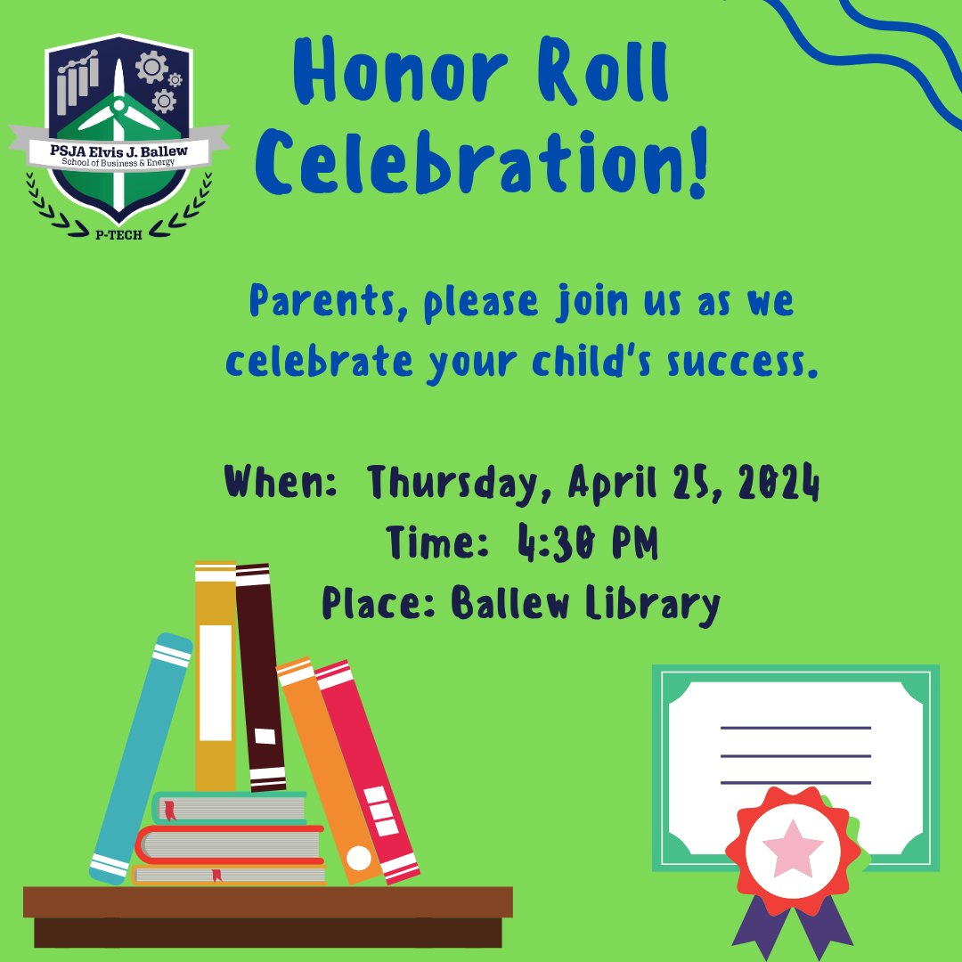 Get ready to cheer on our shining stars! Join us tomorrow to celebrate our amazing students who made it to the Honor Roll this six weeks!