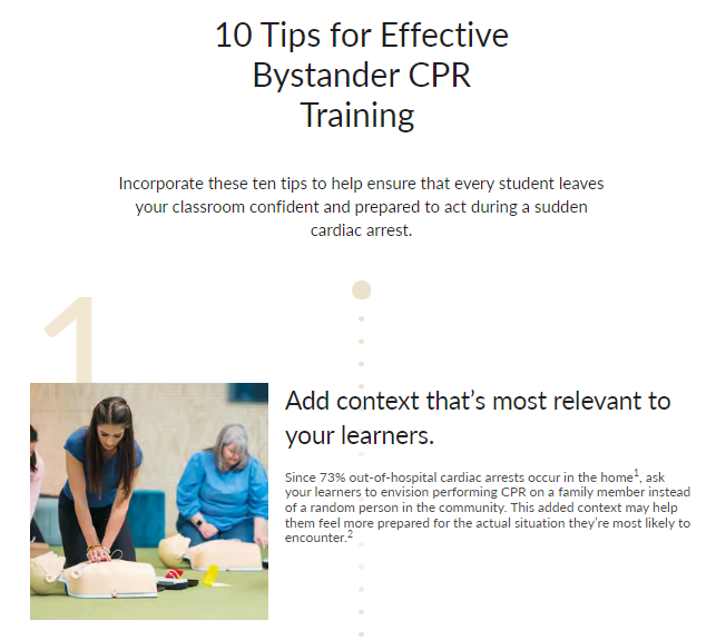 Corporate Partner News: @Laerdal_USA 
Do you teach bystander CPR? Ensure you're effectively equipping your learners with this lifesaving skill with these 10 tips from Laerdal: laerdal.com/us/information…
#CPR #HelpingSaveLives #ElevateYourImpact