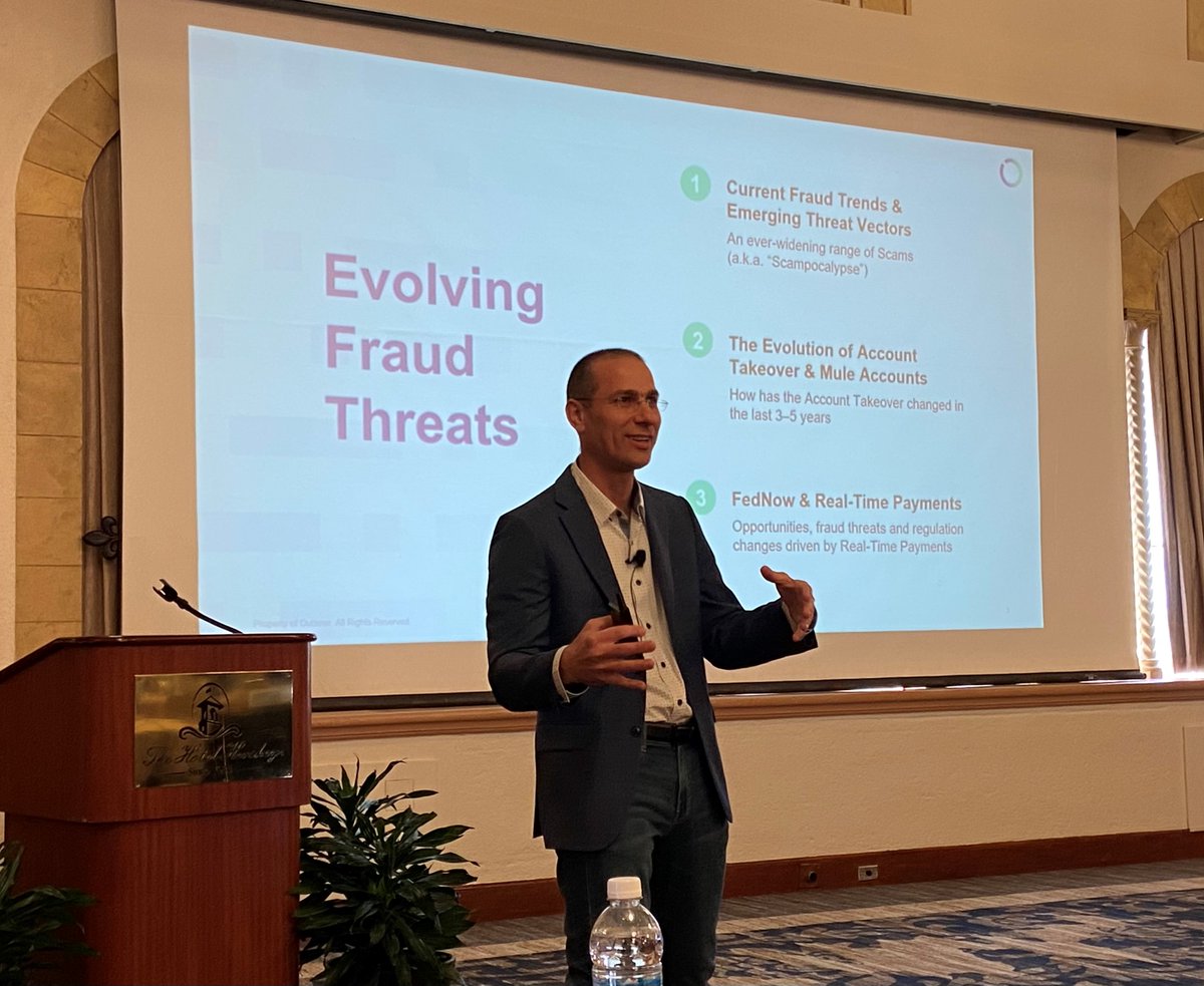 Dima Alkin, from <a href="/OutseerCo/">Outseer</a>, is presenting on the pain points associated with authorized and unauthorized real-time payments fraud and the best practices that help curtail fraudsters’ exploitation of faster payments rails. #VizoRMC24 #FraudRisk