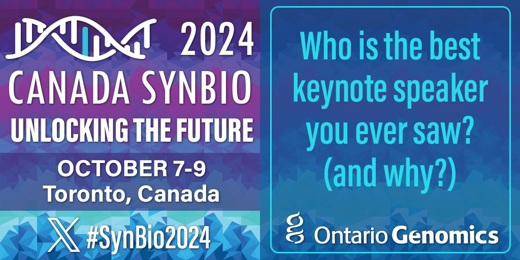 The #SynBio2024 team is working hard to bring you amazing panels and speakers this fall, including @BiotechDelft's Dr. Cindy Gerhardt. In the meantime, we want to know who's the best speaker you ever saw and why? canadasynbio.ca