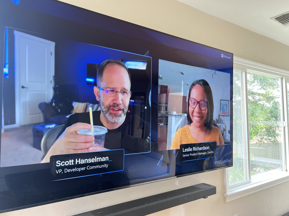 Well well well @shanselman + Leslie have made it to the big screen! 👩🏾‍💻👨🏻‍💻