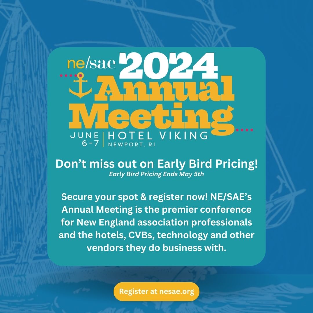Raise your hand if you are registered for the 2024 Annual Meeting✋

Haven't registered yet? No worries! There is still time, but don't delay! Attendees that register before May 5th get special early bird pricing!

Register today: nesae.org/events/EventDe…