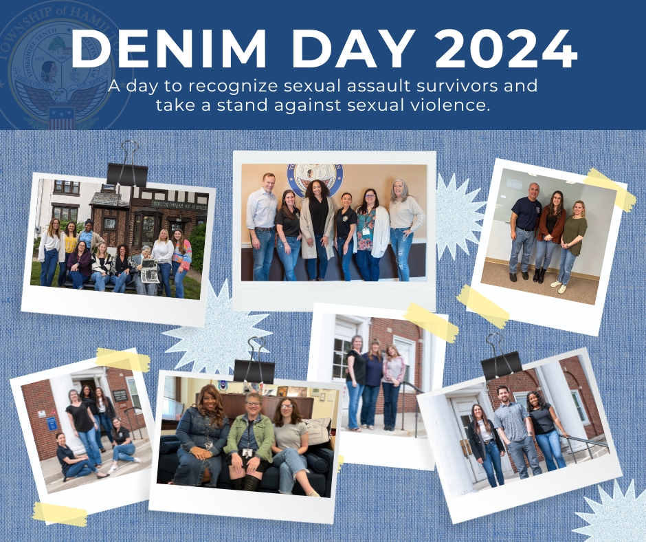 Today we're wearing denim to support sexual assault survivors. Let's stand together to raise awareness and fight against sexual violence. 💙👖 #DenimDay #HamiltonTownship To learn more about the movement, visit denimday.org.