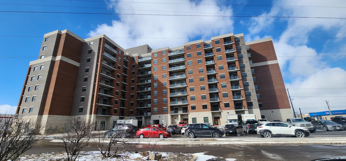 Steps from Conestoga Mall is a sleek new 9-story apartment complex. Residents are now moving in, enjoying a multipurpose event room, fitness facility, and convenient parking/bike storage. @abarchitectsinc @mte_consultants  @dei_consulting_engineers   #NewHome #UrbanLiving