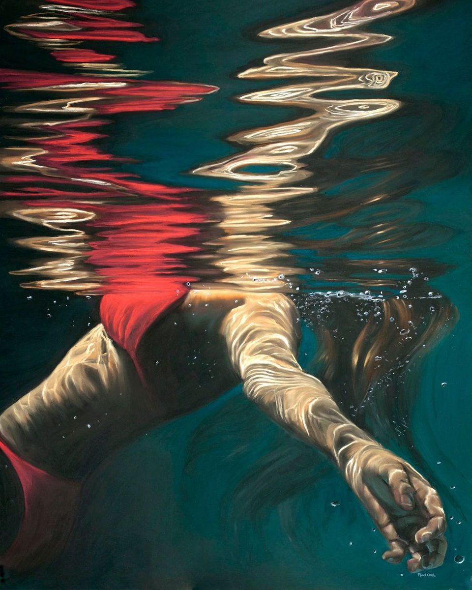 Unbelievable Underwater Painting 🎨 by Michelle Lucking #painting #underwater #realistic #reflects