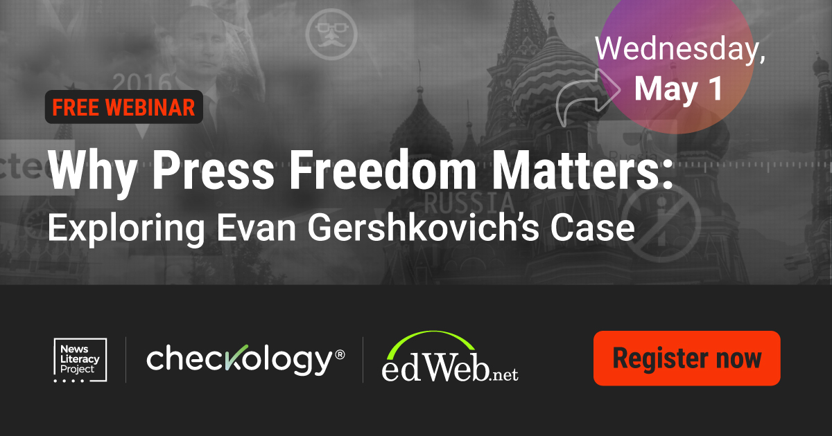 ⚠️ Press freedoms are fundamental to democracy. They're also at risk globally. Join us on 5/1 ahead of #PressFreedomDay for an @edwebnet webinar with @paulwsj, Assistant Editor at @WSJ. We'll discuss the case of WSJ reporter Evan Gershkovich & more. 🔗 bit.ly/PressFreedomEd…