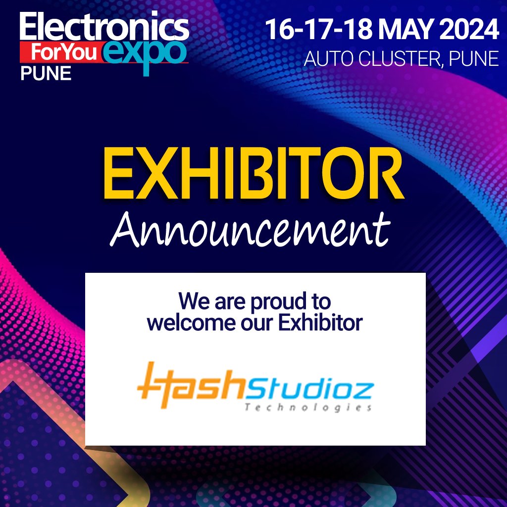 We're thrilled to welcome @hashStudioz, a Leading Product Development Company, as the latest exhibitor at the #EFYExpoPune2024!

Learn more: pune.efyexpo.com

#Electronics #EmbeddedSystems #Automotive #Innovation #ElectronicsForYou #event #conference #EV