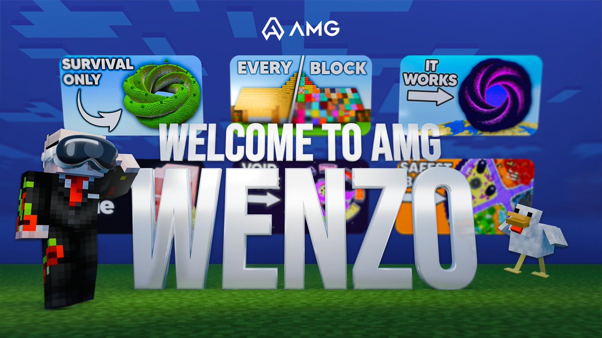 We are delighted to introduce our newest member of the #AMGFam. Welcome our Minecraft content creator @wenzo_yt! 🤜🤛 If you subscribe now, you'll be able to say you were there before the million mark!😉 📺 youtube.com/@WenzoYT