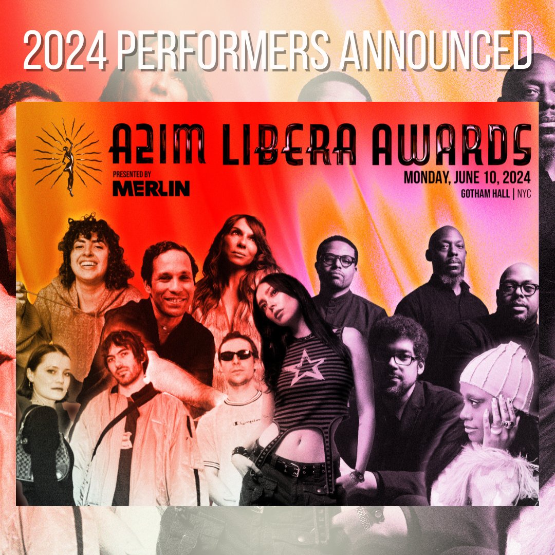 Just announced: Official performers for the 2024 @a2im Libera Awards presented by @merlinnetwork, and hosted by NYC comedian-musician @MarciaBelsky! Visit our blog below to meet this year's incredible lineup! 🪩 Official Press Release: bit.ly/3w6K4VM