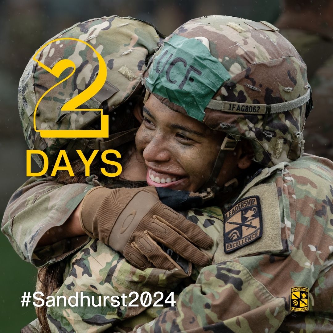 Two more sleeps until #Sandhurst2024 kicks off. 📍 United States Military Academy 📅 April 26-27, 2024 Get all your updates here and on our other digital platforms. #LeadershipExcellence @TRADOC | @usarec | @CG_ArmyROTC | @WestPoint_USMA