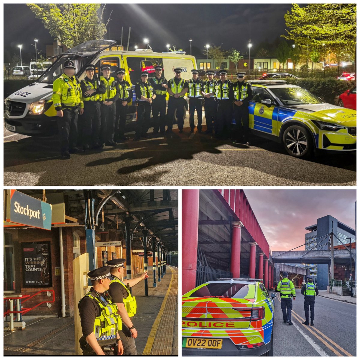 Our @GMPSpecials paired with their @BTPSpecials colleagues last weekend to provide an additional police presence on the rail network doing #TrainPatrols & after in the city during the night time economy. G