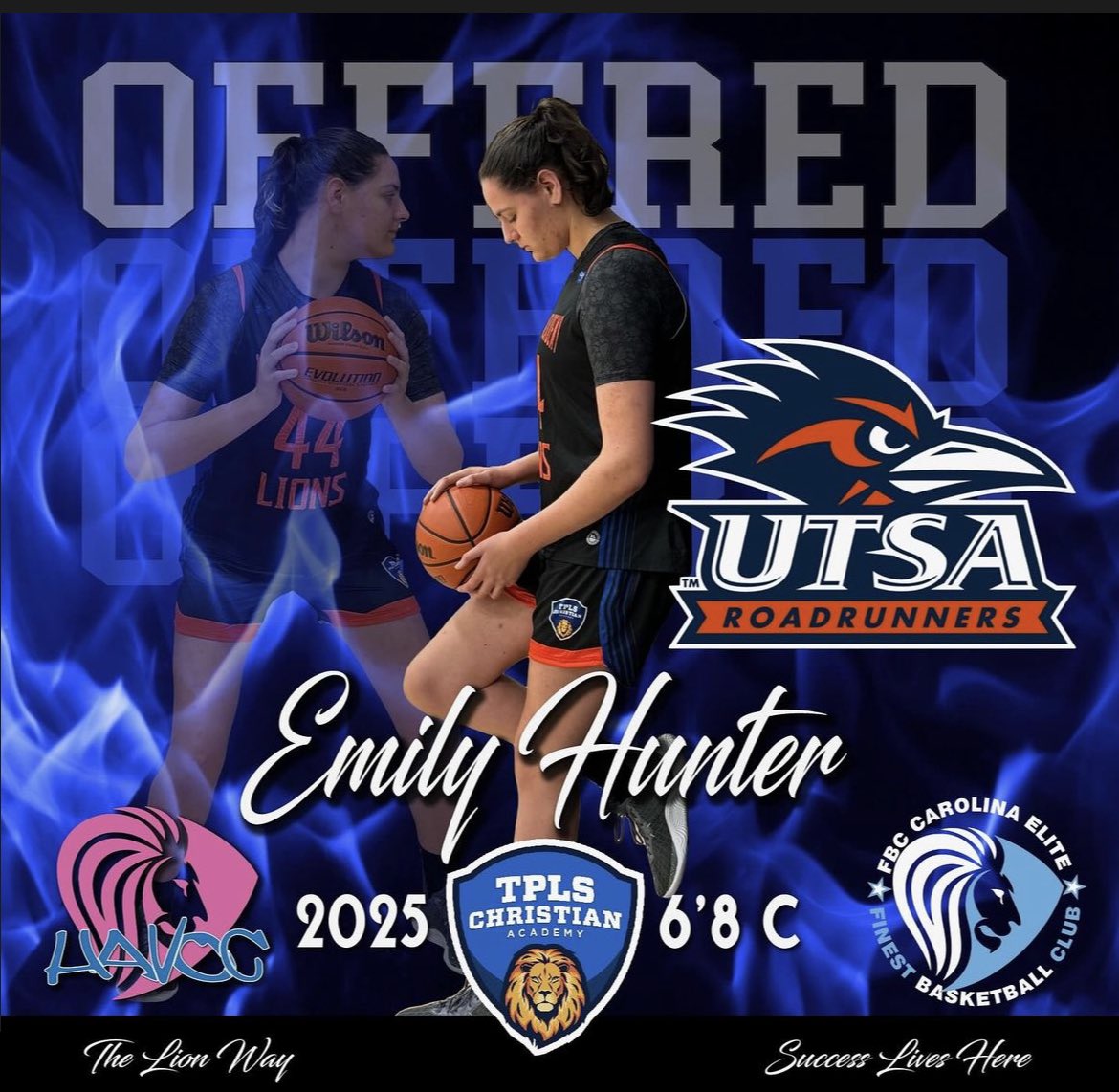 Congratulations to Emily Hunter on receiving a offer from @UTSAWBB !!