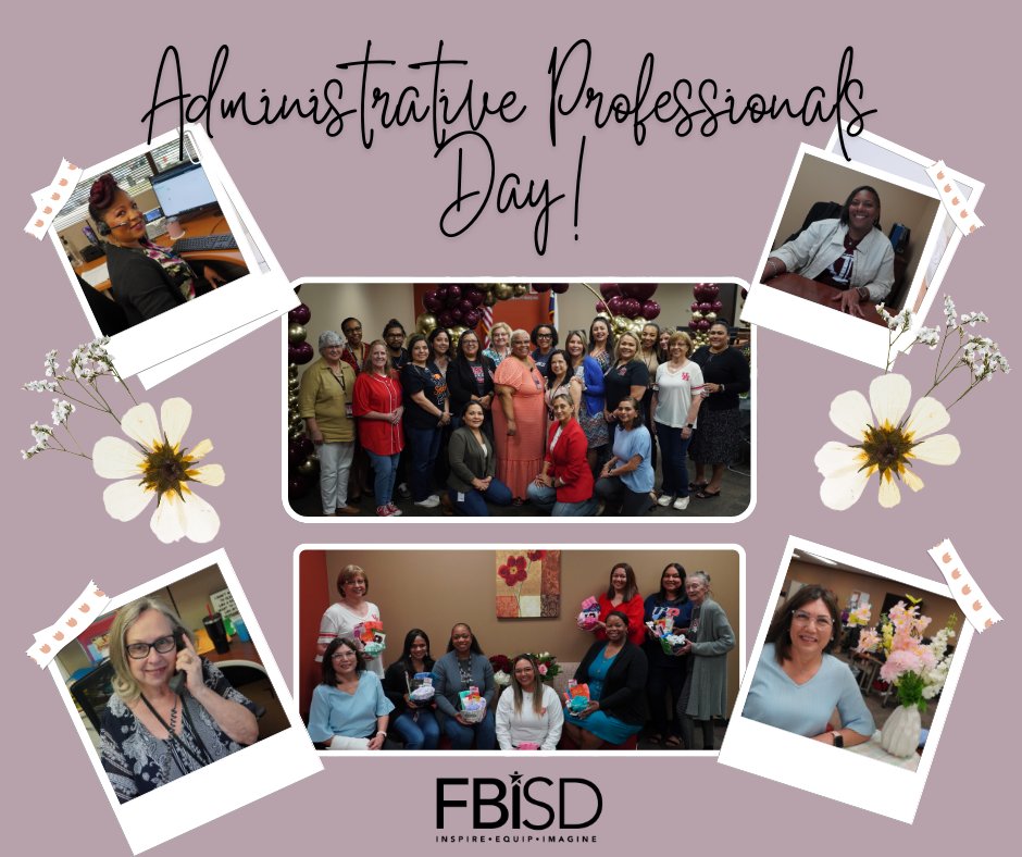 FortBendISD's tweet photo. Thank you to all the @FortBendISD Administrative Professionals who work tirelessly to ensure our district and schools run smoothly every single day.  Your passion and professionalism MAKE AN IMPACT on our students and staff!  #AdminstrativeProfessionalsDay https://t.co/TXlYAZLgbC