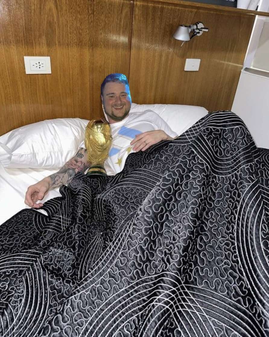 OustonCherryFC's tweet photo. Good evening snooks fans. The gaffa has just risen from a gruelling night shift. Been a while since he woke up cuddling something! https://t.co/sSmKErpSXe