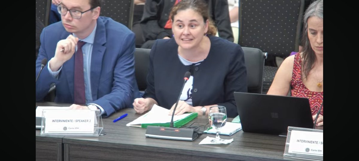 Spotted my friend & colleague Int'l Law Dean @gwlaw @celorio_rosa intervene during the Public Hearing of the Advisory Opinion on the Climate Emergency & Human Rights @CorteIDH @IACourtHR! ♡ the call for states to consider gender & indigenous considerations in climate action ♡