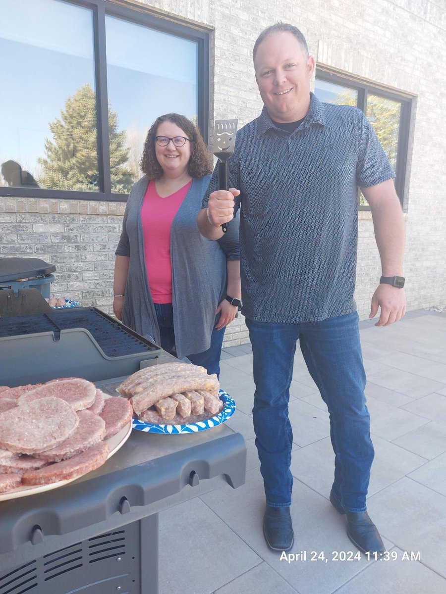 We took advantage of today's beautiful weather and kicked off our grilling and patio season! We had burgers and brats from Fareway (and one veggie dog) and Beau was our fearless grill master.
 #GrillingSeason #PatioLife #GrillMaster #SummerVibes #SunshineDay #officefun