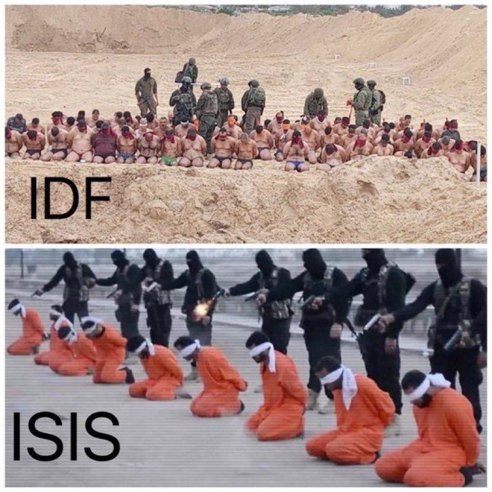 Las bandas nazi israelíes arriba y abajo ISIS el Estado Islamico. La misma metodología y misma doctrina criminal.