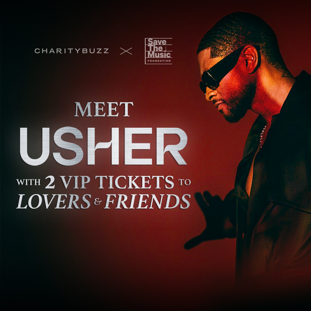 OMG! We’re so thrilled to be partnering with @savethemusicfdn to give fans the once-in-a-lifetime chance to meet @usher at @lvrsnfrndsfest in Las Vegas! Bidding is live now through April 30th at Charitybuzz.com/Usher. 🎶