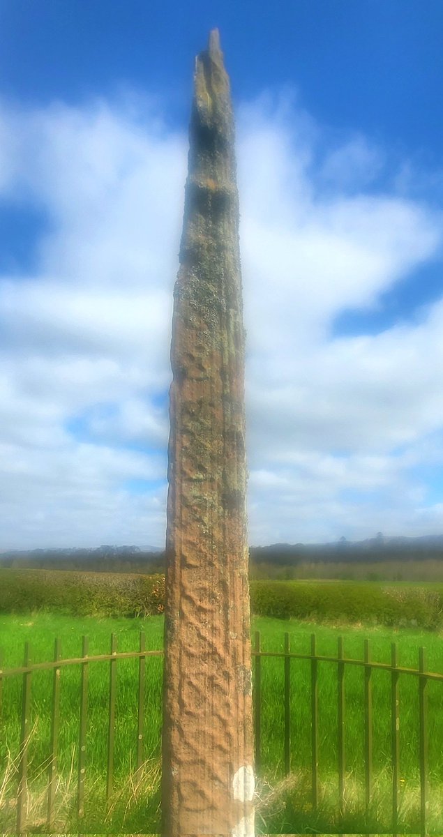 Nith Bridge Cross, no arms left but still an amazing Anglo Saxon work of sculpted sandstone art a mile from the village. It needs cleaned, protected & made available to see for all by its landowner the Duke of Buccleuch & Queensberry, not left to rot in an inaccessible field.