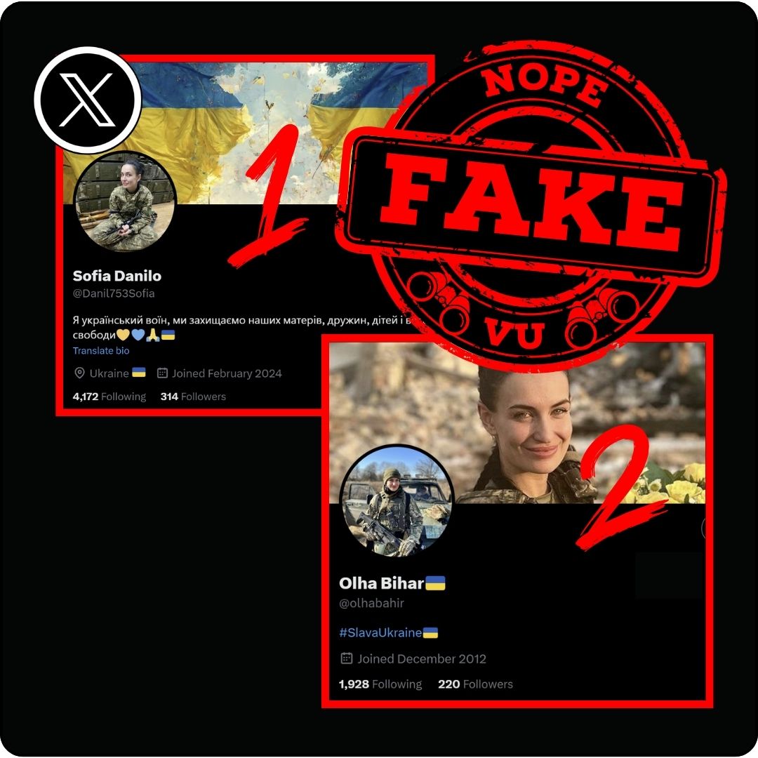 #vu #scamalert #FakeCollection ⚠️These profiles ALL IMPERSONATE the same ✅ REAL SOLDIER ⚠️ 1. ❌ Sofia Danilo aka Danil753Sofia x.com/Danil753Sofia ID link: twitter.com/i/user/1760778… ID: 1760778108586573824 2. ❌ Olha Bihar aka olhabahir x.com/olhabahir ID link: