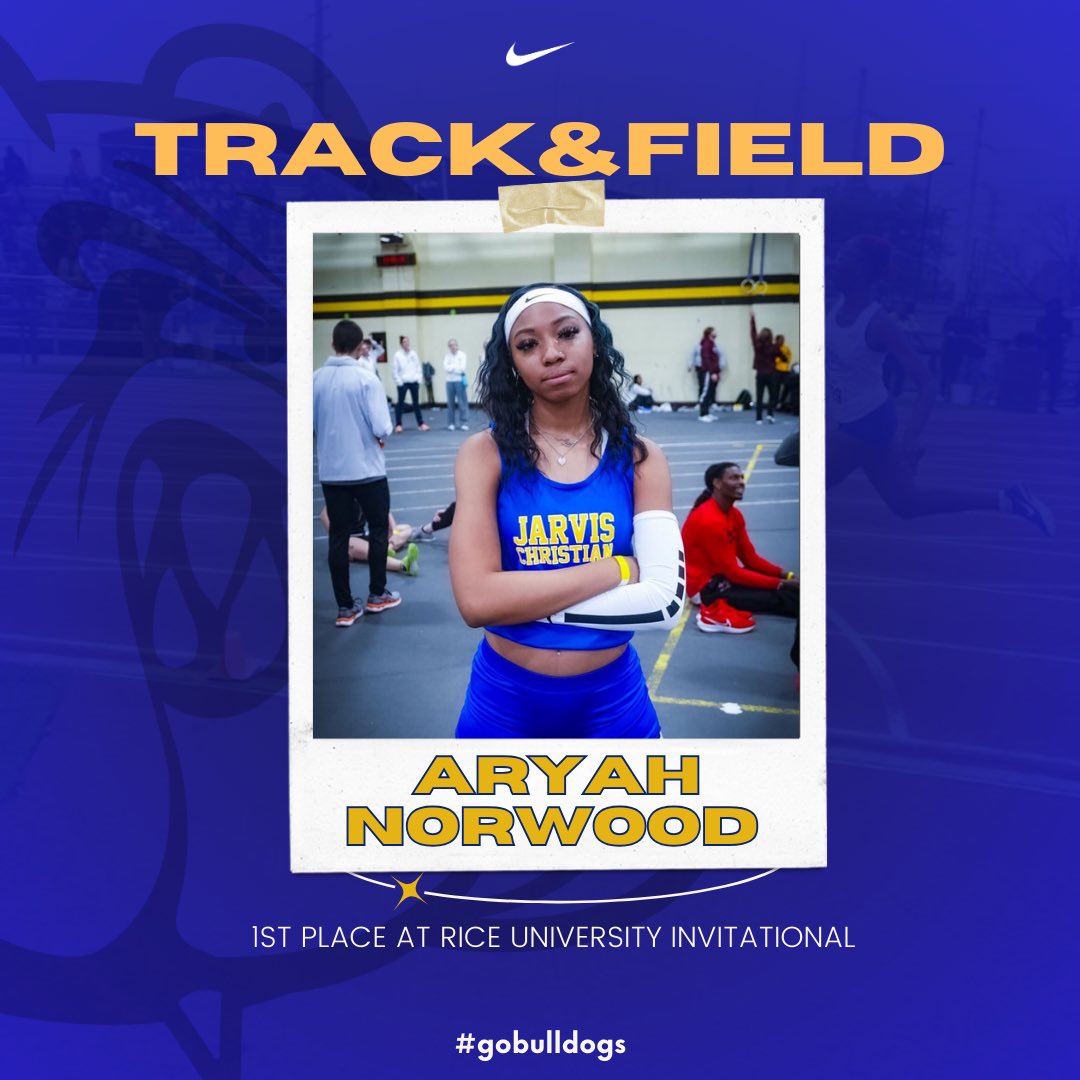 Aryah Norwood show an amazing performance with scoring first place with a time of 26.4 in the women’s 200m at rice university invitational !
