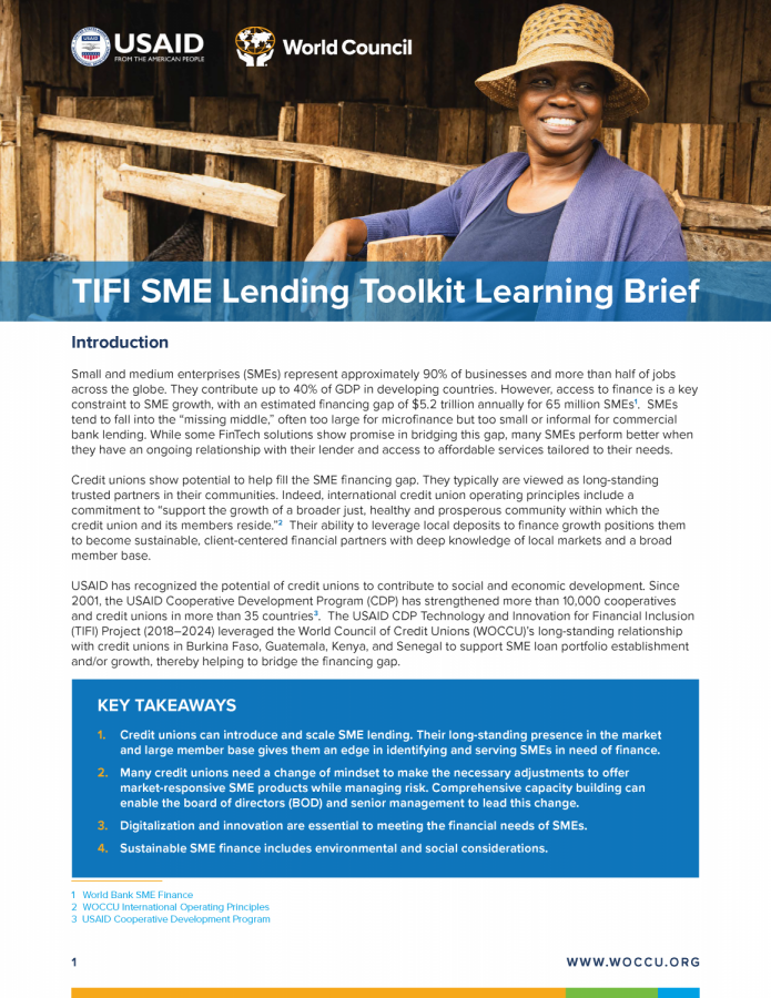 SME Lending Toolkit Helps Credit Unions Disburse $41 Million in Loans 

'Spreading The Good News About CUs!'

woccu.org/newsroom/relea… 

#creditunions #creditunion #global #toolkit @WOCCU @WOCCUadvocacy