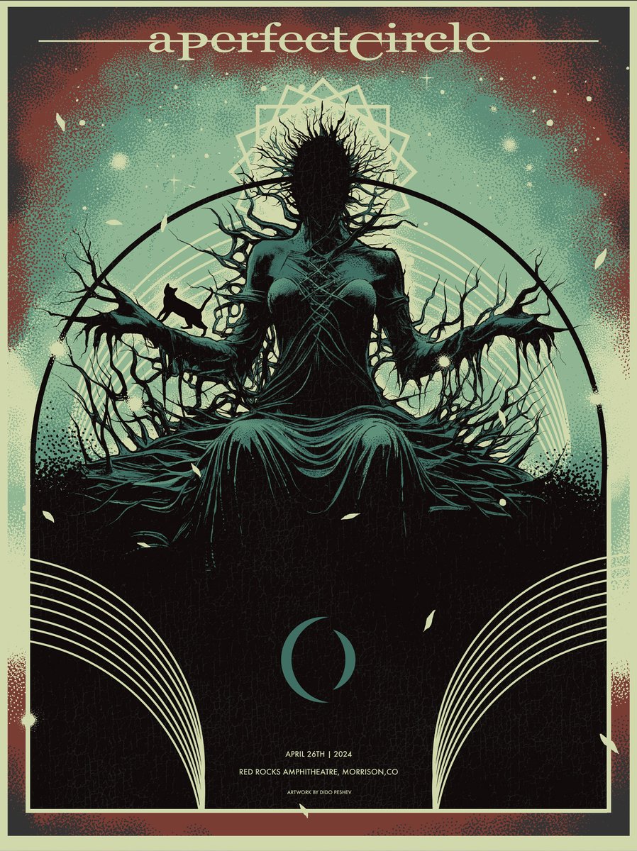 Tonight's poster for Morrison, CO is designed by @PeshevDido. A limited number of 18”x 24” silkscreen posters will be available at the merch booth. Check out more of Dido Peshev’s work at barehandssociety.com.