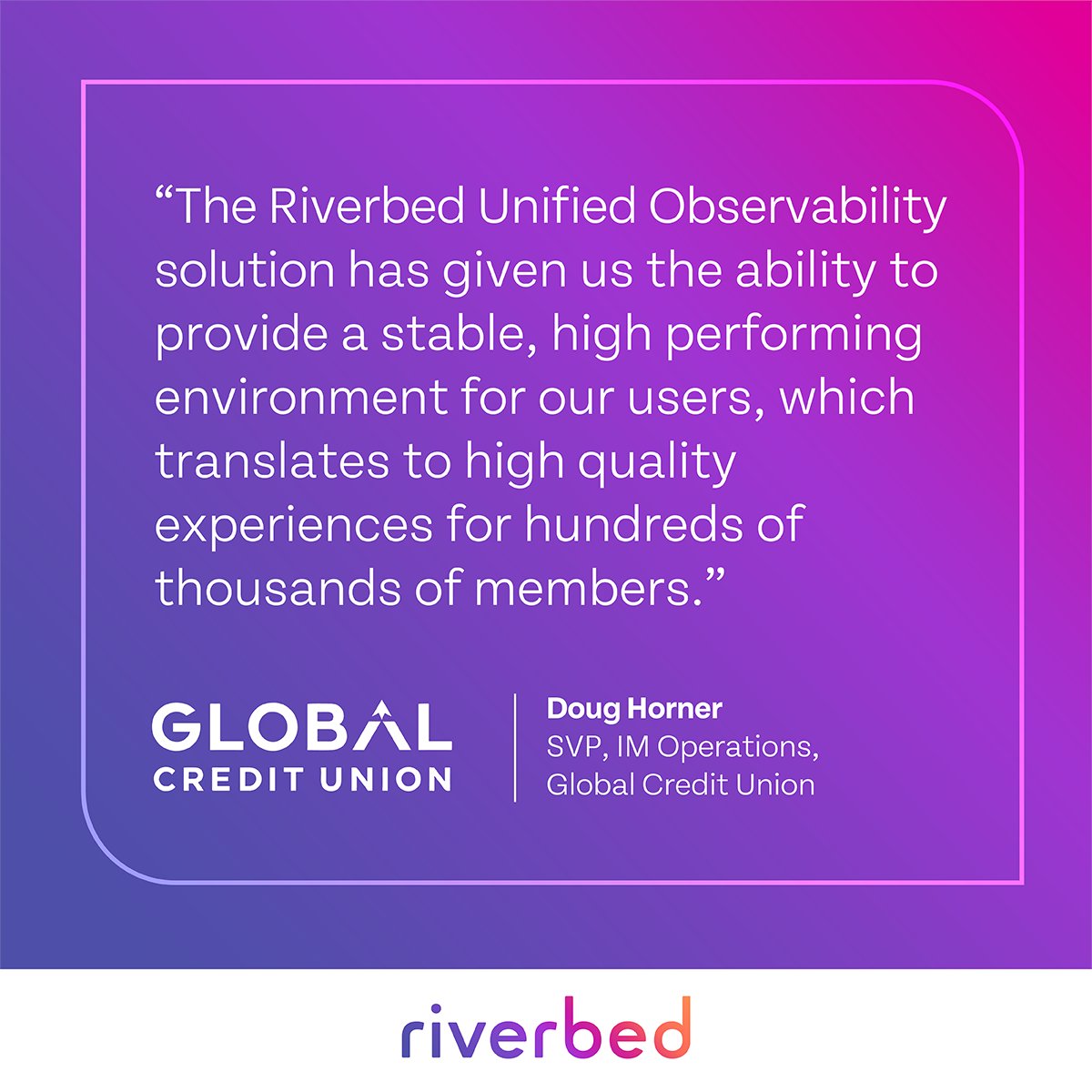 With the Riverbed Unified Observability portfolio, @global_cu not only gained visibility and actionable insights into their IT environments but also delivered high quality digital #userexperiences. Read the full case study here: rvbd.ly/3NHuVPy