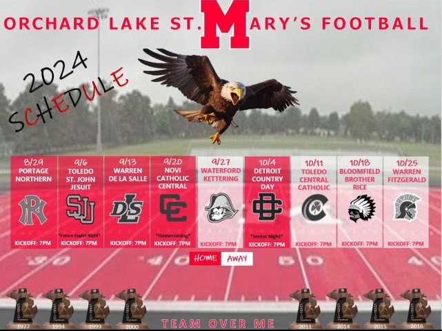Our 2024 season schedule has been finalized 🦅🏈