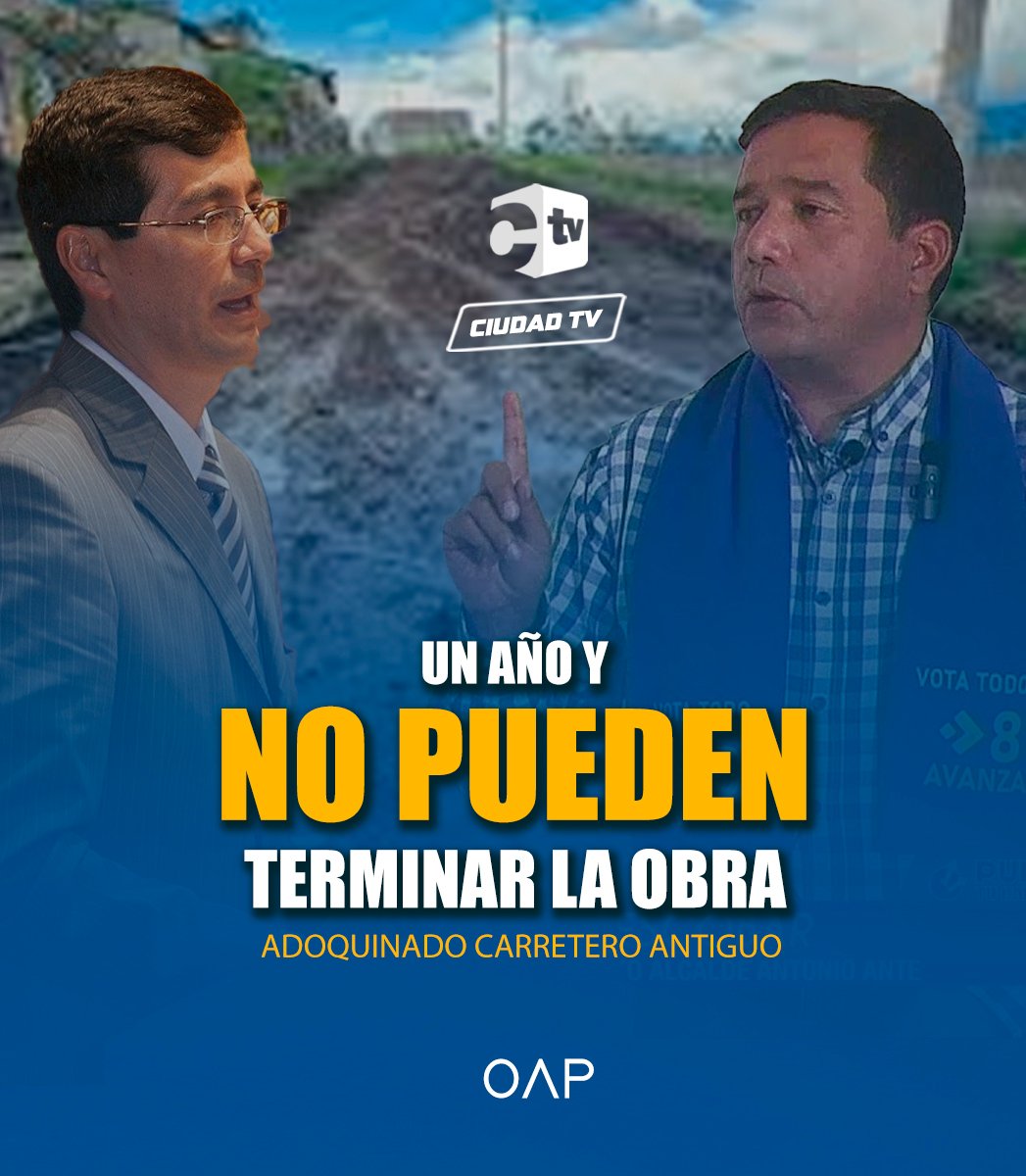 CIUDADTV1's tweet photo. Un año y la obra sigue imcompleta, mientras la Prefectura Ciudadana de Imbabura y el Municipio de Antonio Ante se lanzan la pelotita.
Mientras las autoridades guardan silencio, la obra no avanza y los frentistas, estudiantes, trasportistas y ciudadanos de los sectores altos de AM https://t.co/383RS1sYZ0