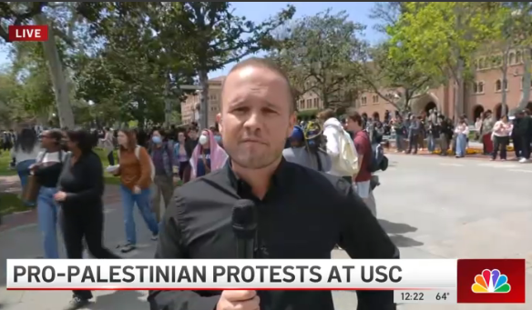 katnbcla's tweet image. We are live on NBC4 and Telemundo52 where hundreds of pro-Palestine USC students continue protesting. The solidarity occupation at USC Alumni Park started this morning around 7am.📺#NBCLA #USC