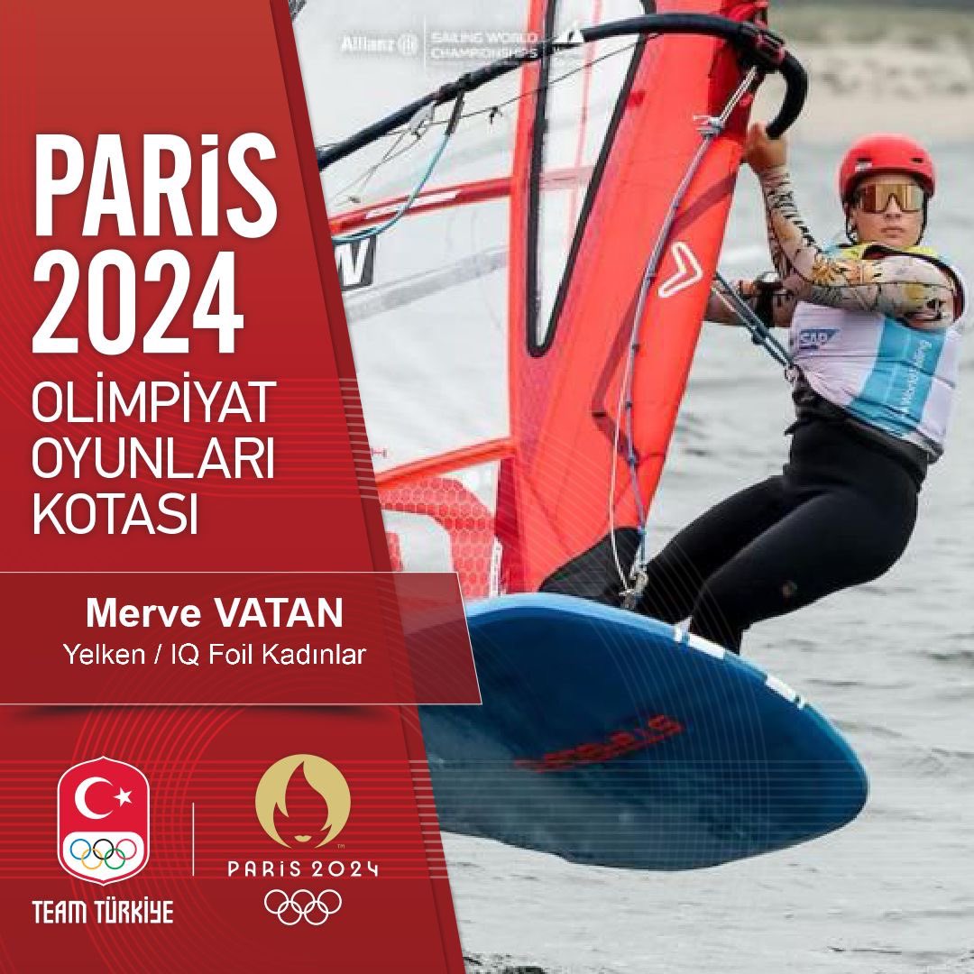 Merve Vatan’dan Paris 2024 Kotası!⛵️ Fransa’da düzenlenen Tüm Sınıflar Olimpiyat Eleme Yarışmaları’nda IQ Foil Kadınlarda mücadele eden milli yelkencimiz Merve Vatan, Paris 2024 Olimpiyat Oyunları kotası kazandı. Tebrikler Merve👏🏻🇹🇷 @TurkiyeYelken