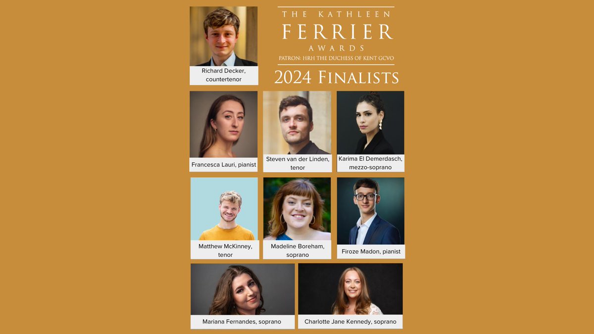 We are thrilled to announce the 2024 Ferrier Awards Finalists: Charlotte Jane Kennedy, soprano Steven van der Linden, tenor Mariana Fernandes, soprano Matthew McKinney, tenor (cont.) 1/3