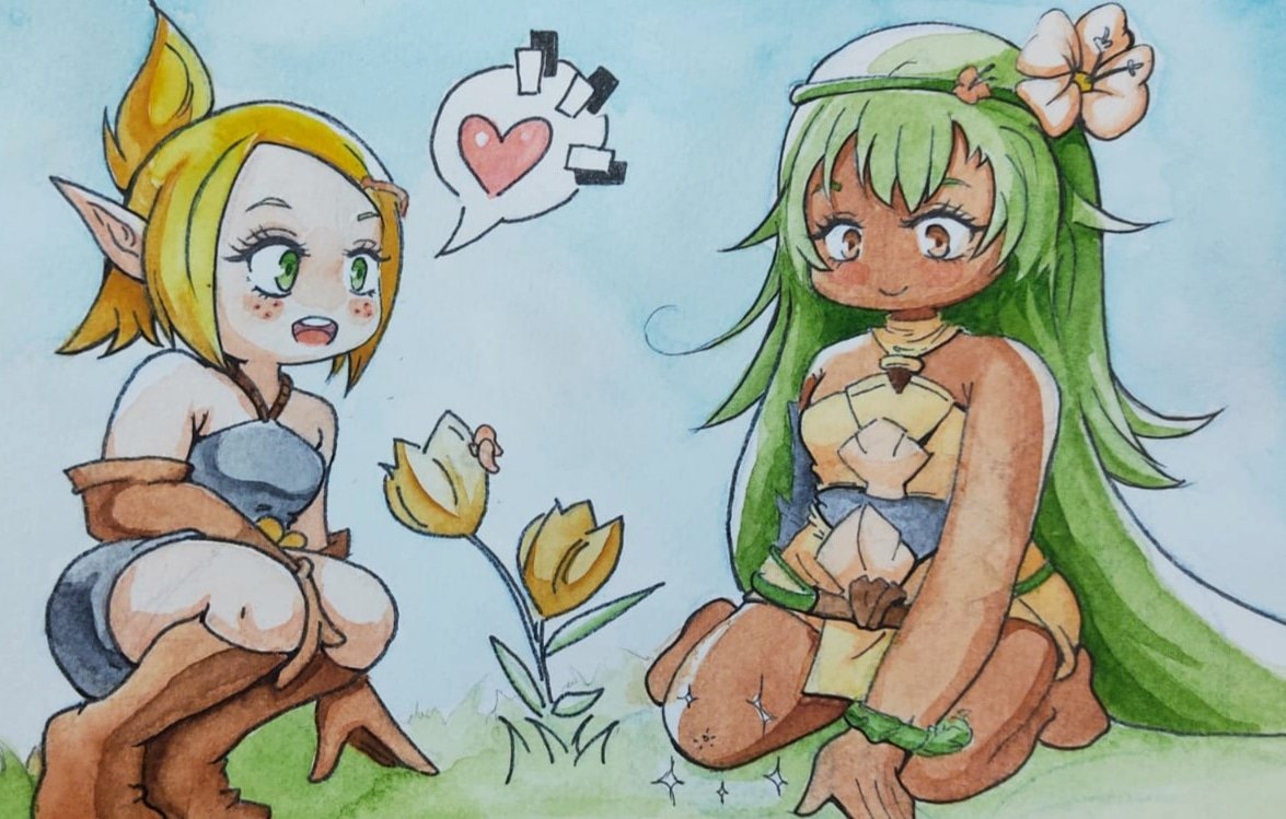 LorenRose1's tweet photo. Un petit dessin, dessiné pour moi et colorié à l'aquarelle pour @Jaguare19 💕💕 #wakfu #dofus #ankama #lovely #cute #kawaii #kawaiigirl #art #ArtistOnTwitter #artmoots #sketch #doodles #printemps 💕🌷💕🌷💕🌷 https://t.co/UmijLK46Zj