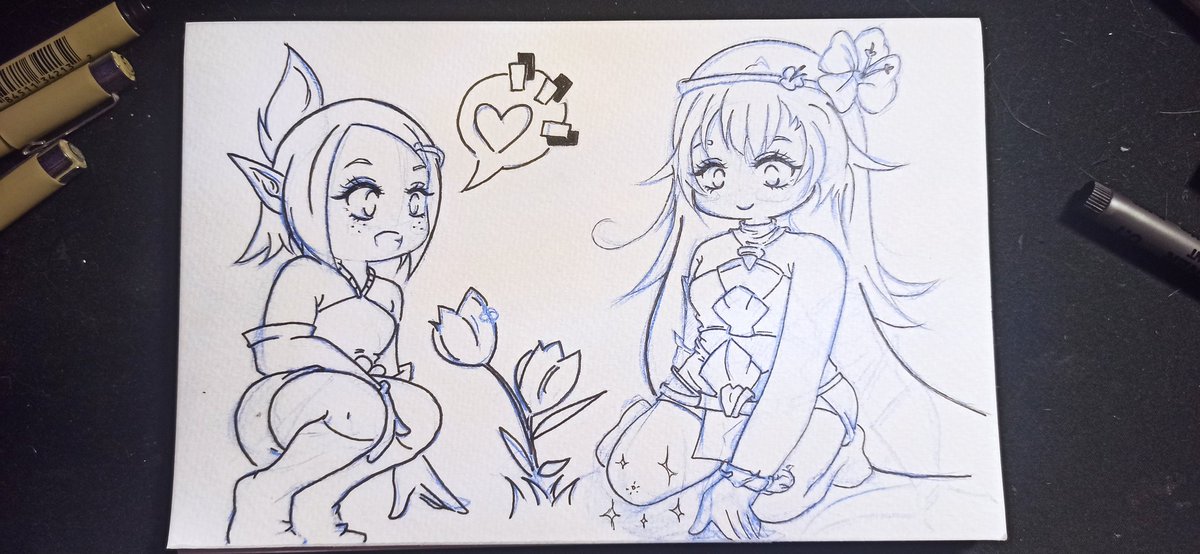 LorenRose1's tweet photo. Un petit dessin, dessiné pour moi et colorié à l'aquarelle pour @Jaguare19 💕💕 #wakfu #dofus #ankama #lovely #cute #kawaii #kawaiigirl #art #ArtistOnTwitter #artmoots #sketch #doodles #printemps 💕🌷💕🌷💕🌷 https://t.co/UmijLK46Zj