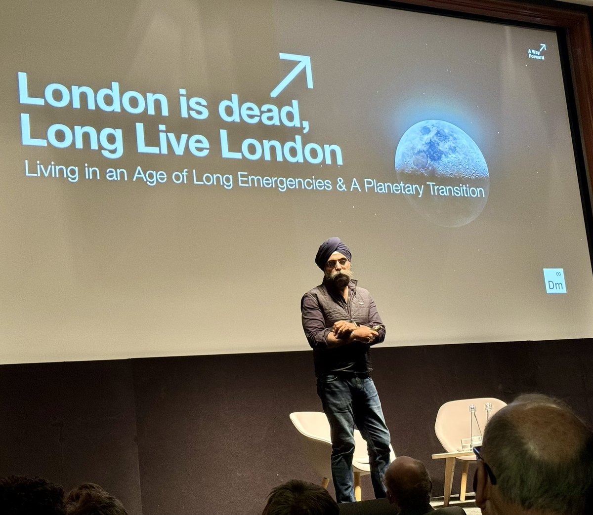 provocative stuff this evening in the @londonsoc Banister Fletcher lecture at @riba from @indy_johar @DarkMatter_Labs
