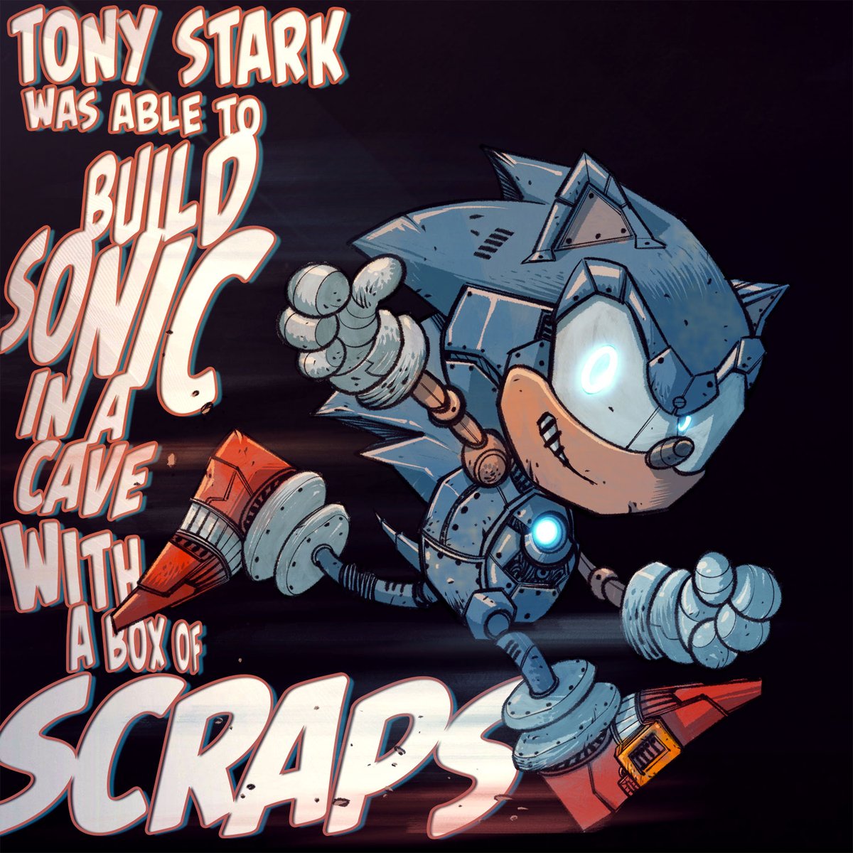 Apologies to @ScottFry78 I had no idea there was a Metal Sonic character that looks nothing like this! #SonicTheHedgehog #sonicfanart #tonystarkwasabletobuildthisinacavewithaboxofscraps